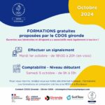 À vos agendas ! Formations du CDOS Gironde - Octobre 2024