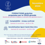 À vos agendas ! Formations du CDOS Gironde - Novembre 2024